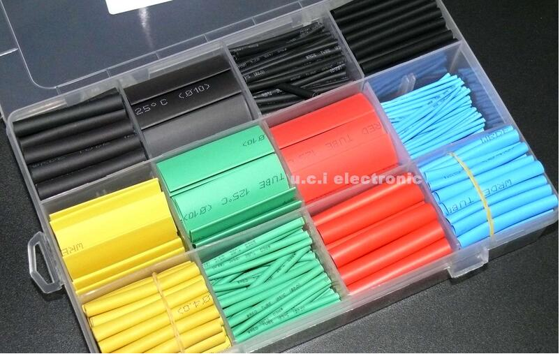 【UCI電子】(A-2) 530pcs熱縮管袋裝 彩色熱縮管套裝盒裝組合 熱縮套管