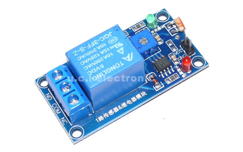 【UCI電子】(8-9) 5V 12V 光控開關 光敏電阻加繼電器模組 光線檢測開關 光敏感測器