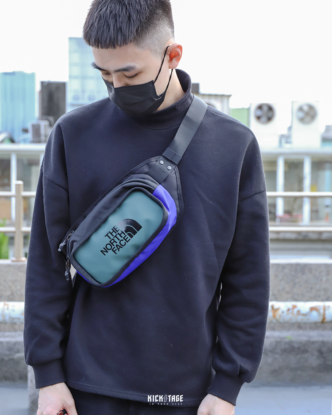 The North Face EXPLORE HIP PACK TNF 藍綠色北臉LOGO 防水腰包【N