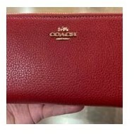 [S] COACH C4451 PEBBLED LEATHER LONG ZIP AROUND WALLET,IM/1941 RED, 195031252600 (SCO227)