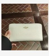 [S] COACH C3441 CROSSGRAIN LONG ZIP AROUND WALLET,IM/CHALK, 195031252006 (SCO230)