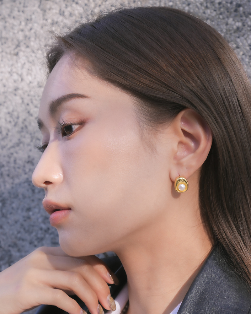 J014   琉璃 | 純銀珍珠耳環