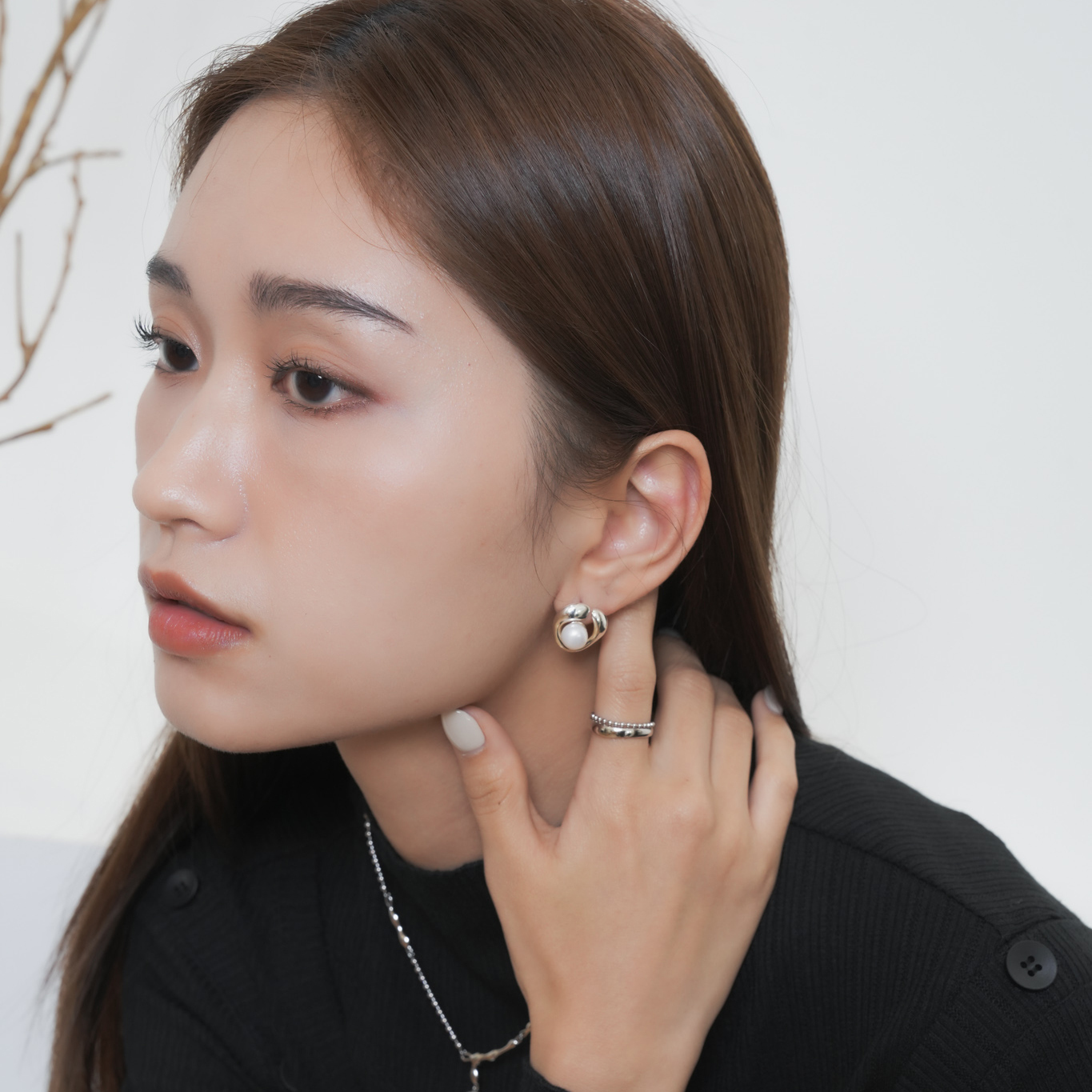 J013 月之海 | 珍珠純銀耳環