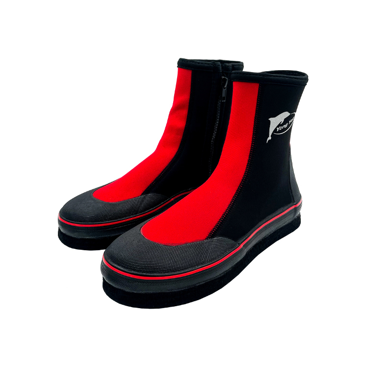 YONGYUE長筒防滑鞋/黑紅色