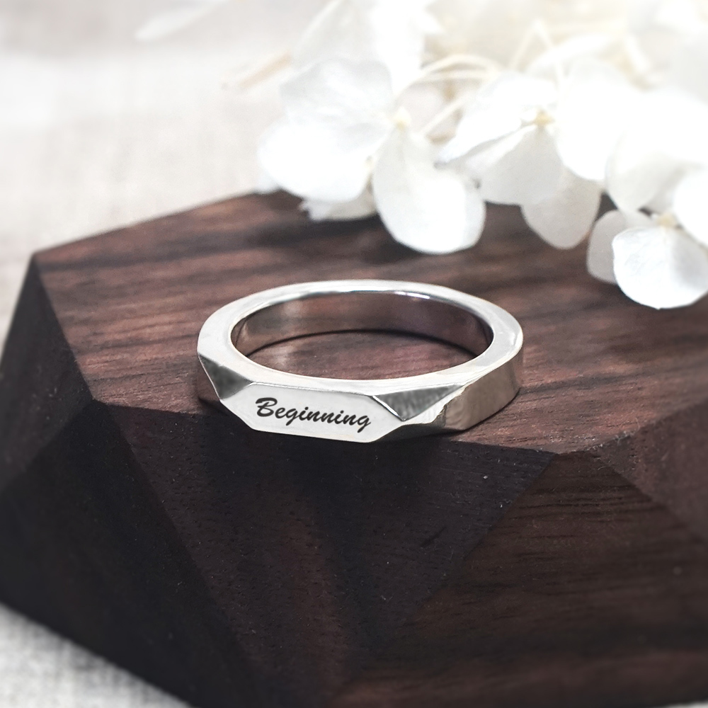 純銀刻字 永恆時光 男戒 925純銀戒指 男生戒指 客製化訂製