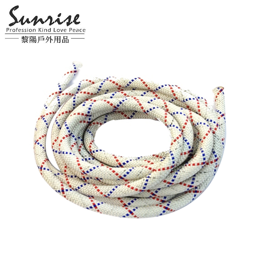 9mm金絲繩 白底紅藍點 金絲繩/攀登級/靜力繩/輔助繩 79B809