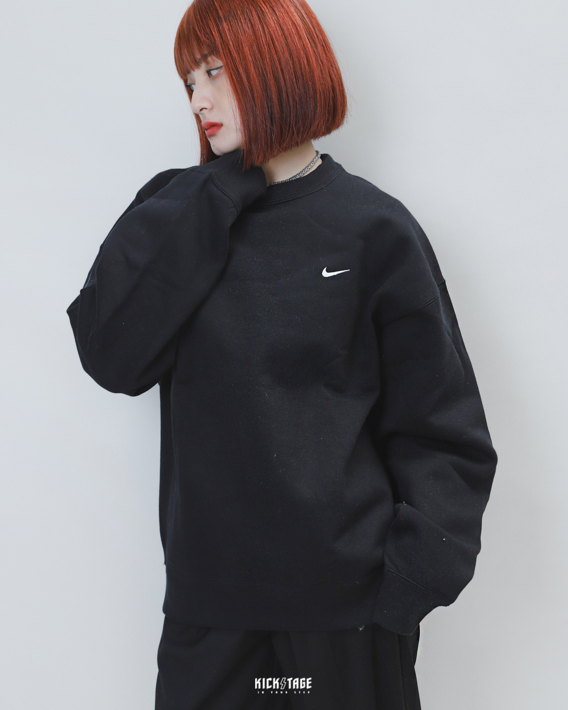 *特價商品售出不退換*男女款 NIKE LAB SOLO SWOOSH CREW 黑色 灰色 黃色 基本款 刺繡小勾 內刷毛 衛衣 大學T【DX1362-010】NIKELAB