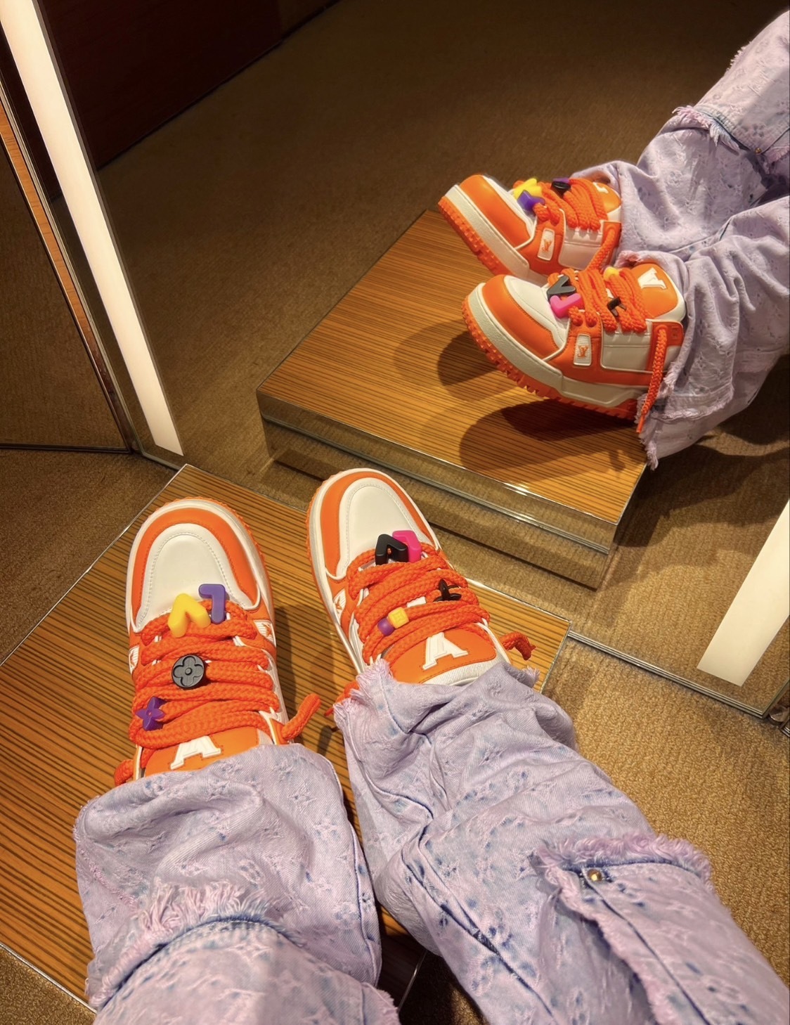 LV TRAINER MAXI new candy fat shoes orange Louis Vuitto