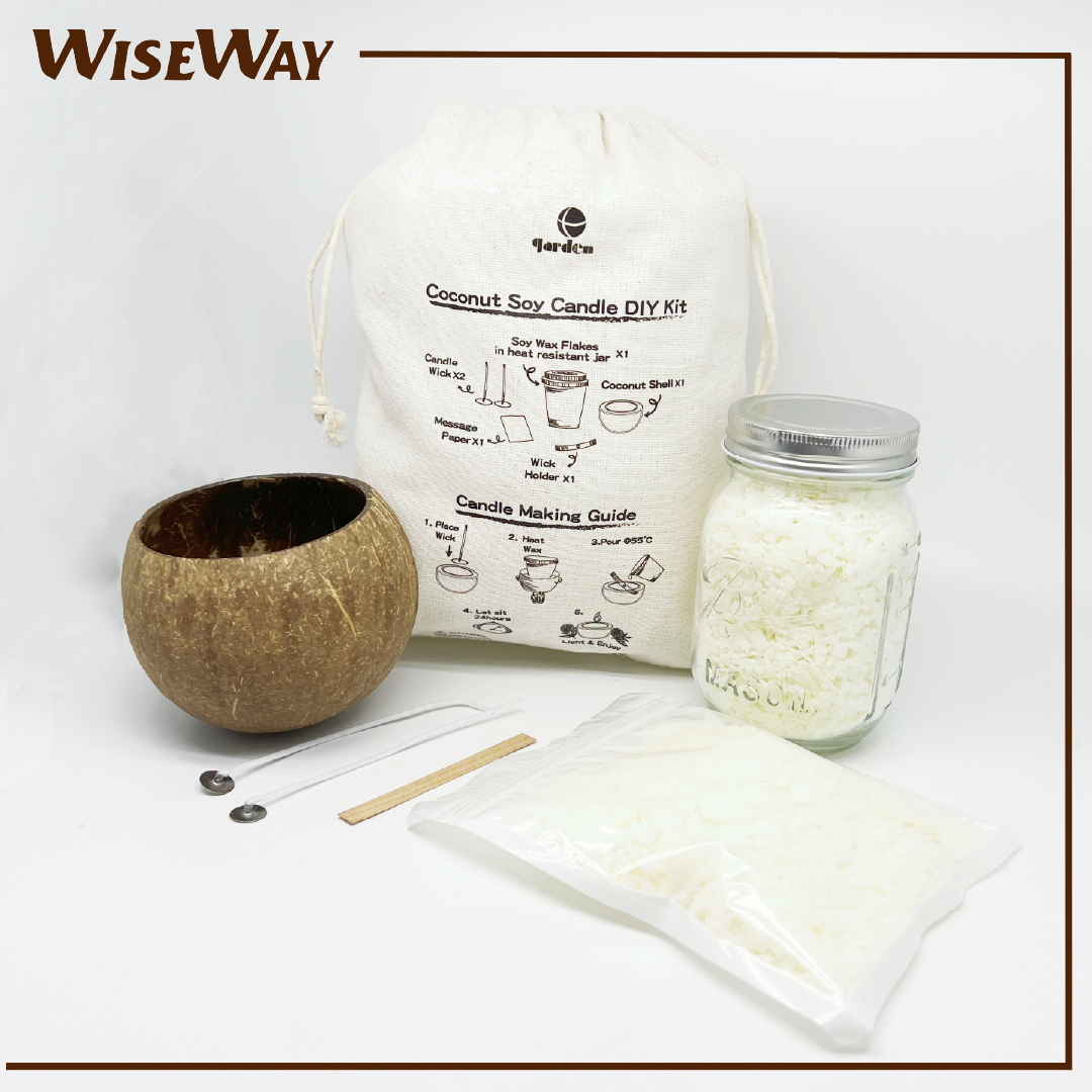 DIY天然大荳椰殼蠟燭製作材料工具套裝