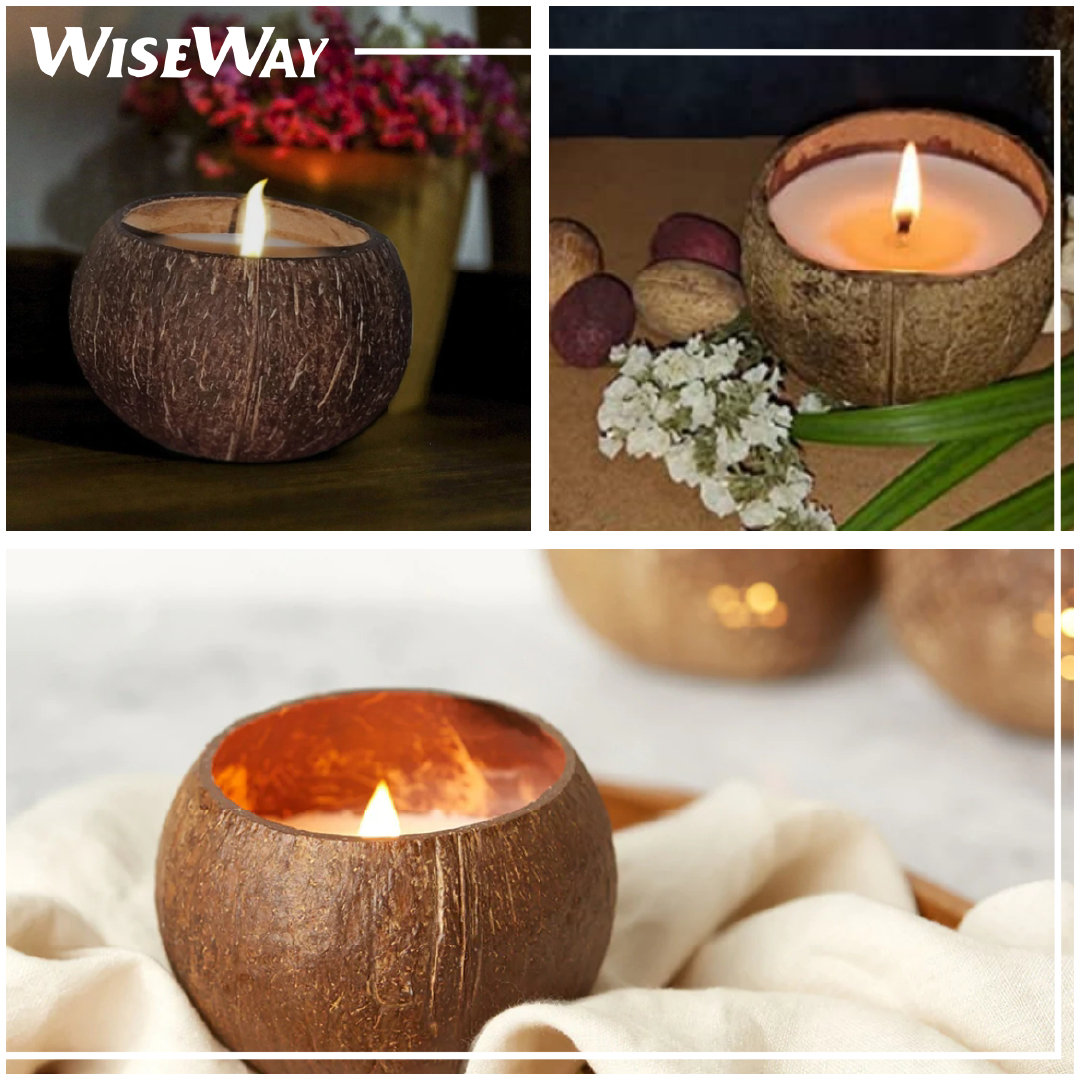 DIY天然大荳椰殼蠟燭製作材料工具套裝