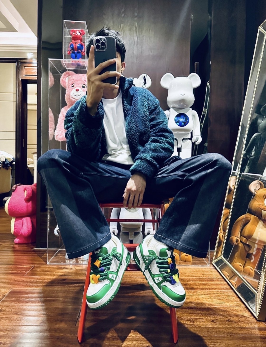 LOUIS VUITTON LV TRAINER MAXI SNEAKERS IN GREEN