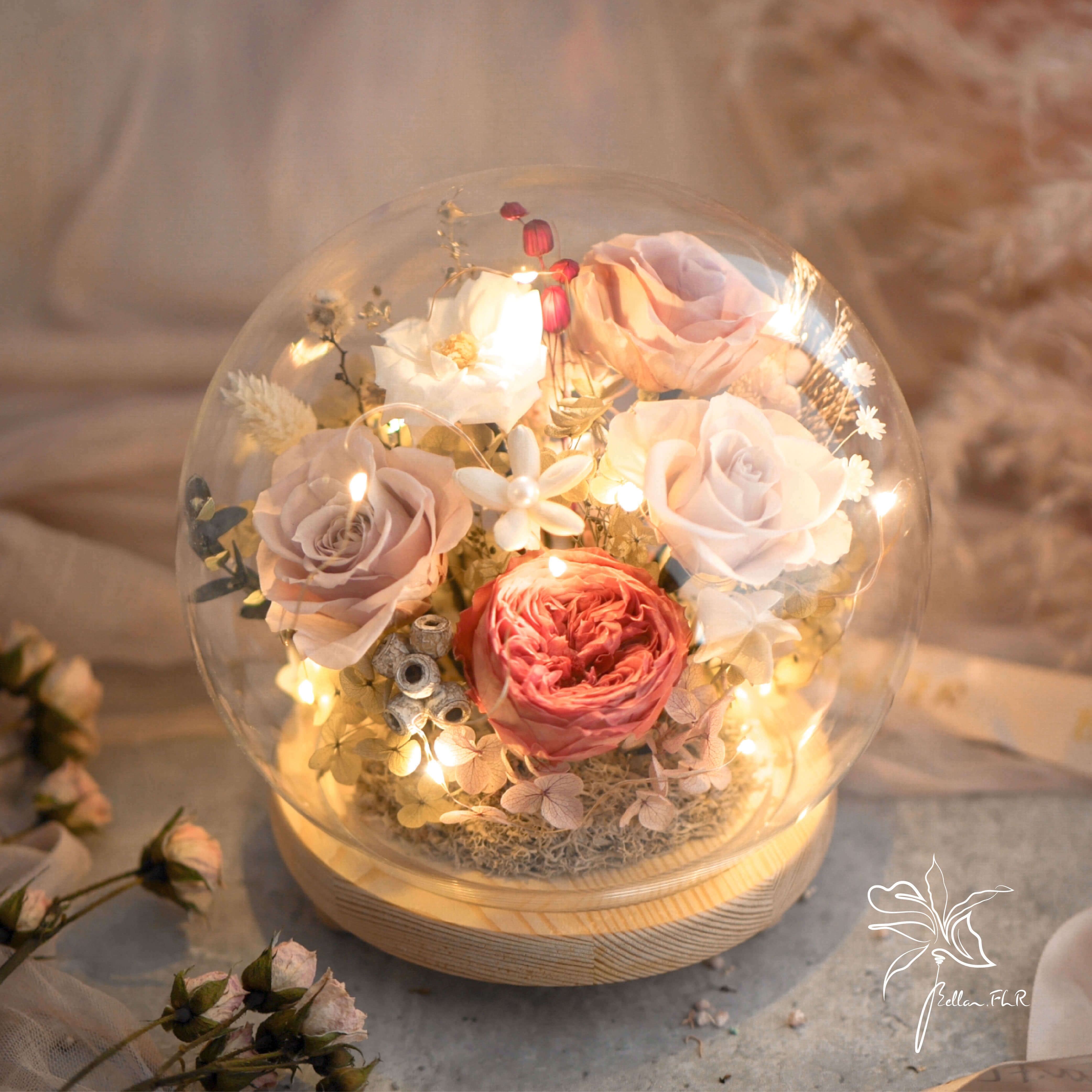 【幸福密碼】圓球玻璃花盅-大