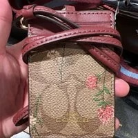 [S] COACH C8735 SIGNATURE WILDFLOWER LANYARD ID,IM/KHAKI MULTI, 195031483172 (SCO241)