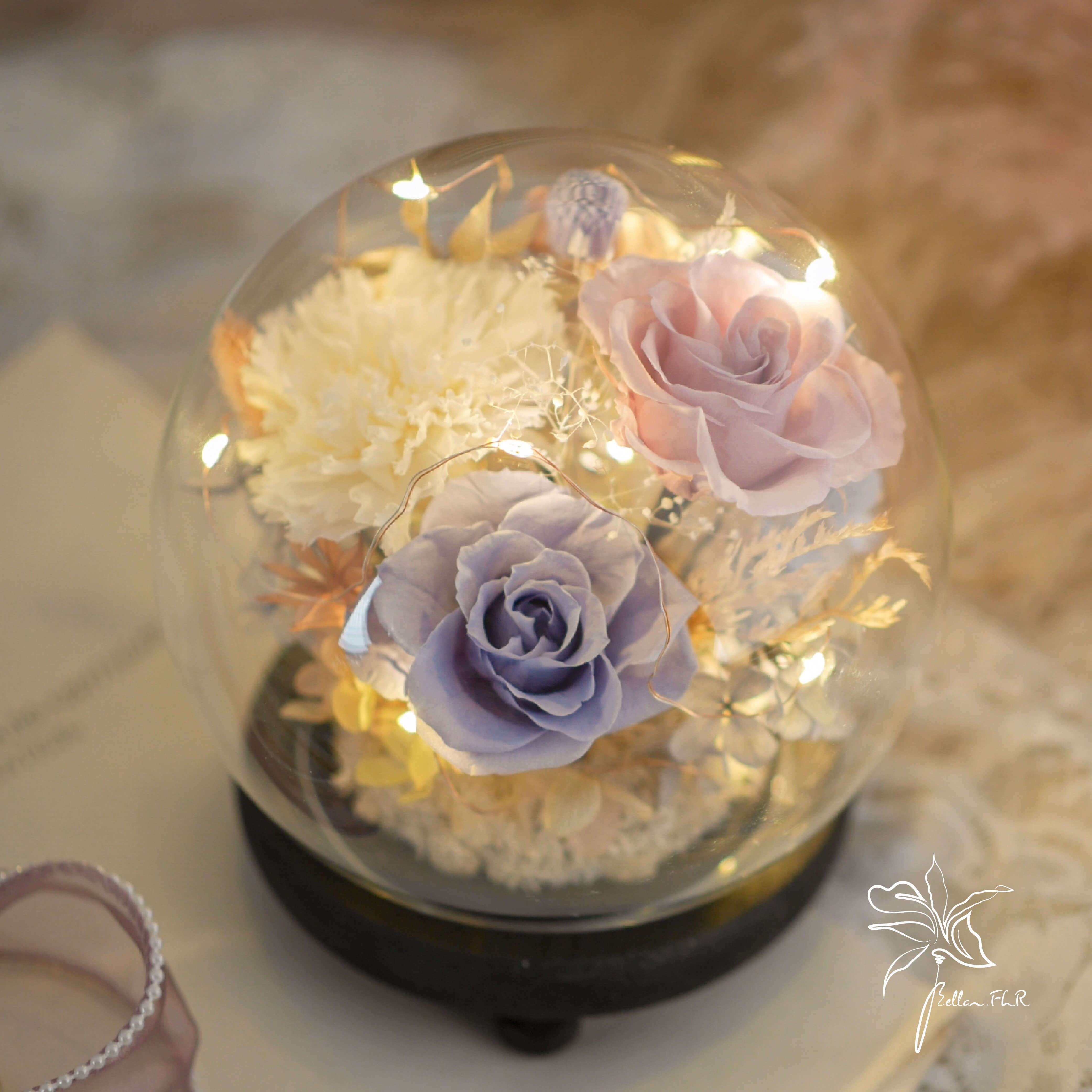 【愛你沒有期限】圓球玻璃花盅-中