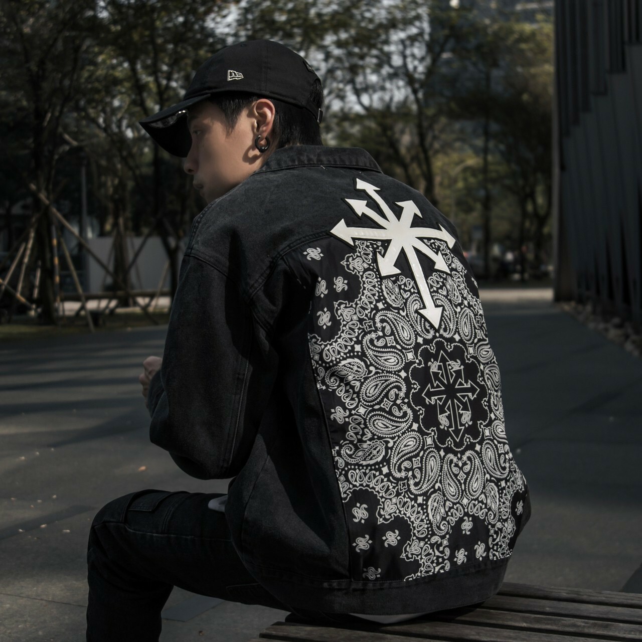 Predator 03 八箭Logo 變形蟲 腰果花 水洗黑牛仔外套 Denim Jacket