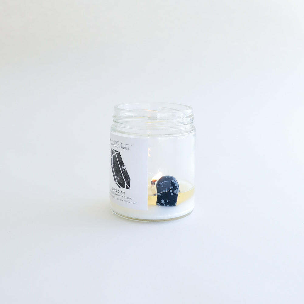 Block Negativity 黑曜石 (清新亞麻) 香氛蠟燭 - JaxKelly
