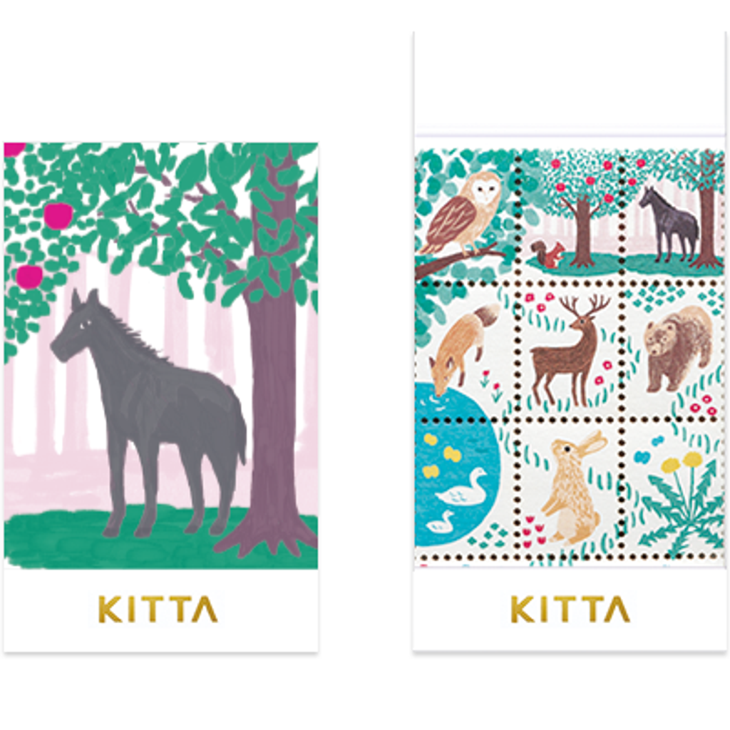 動物 郵票系列 隨身攜帶和紙膠帶 KITP008｜日本 KITTA