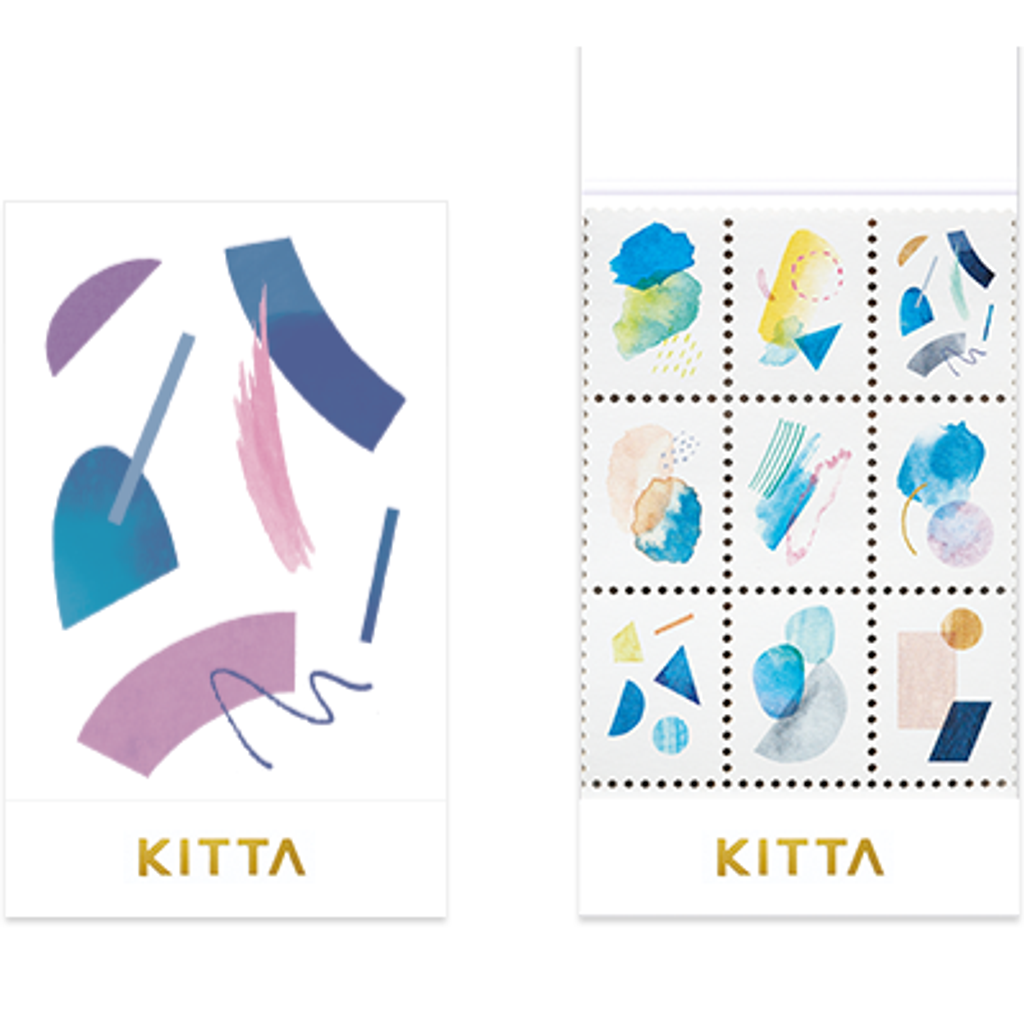 幾何 郵票系列 隨身攜帶和紙膠帶 KITP006｜日本 KITTA