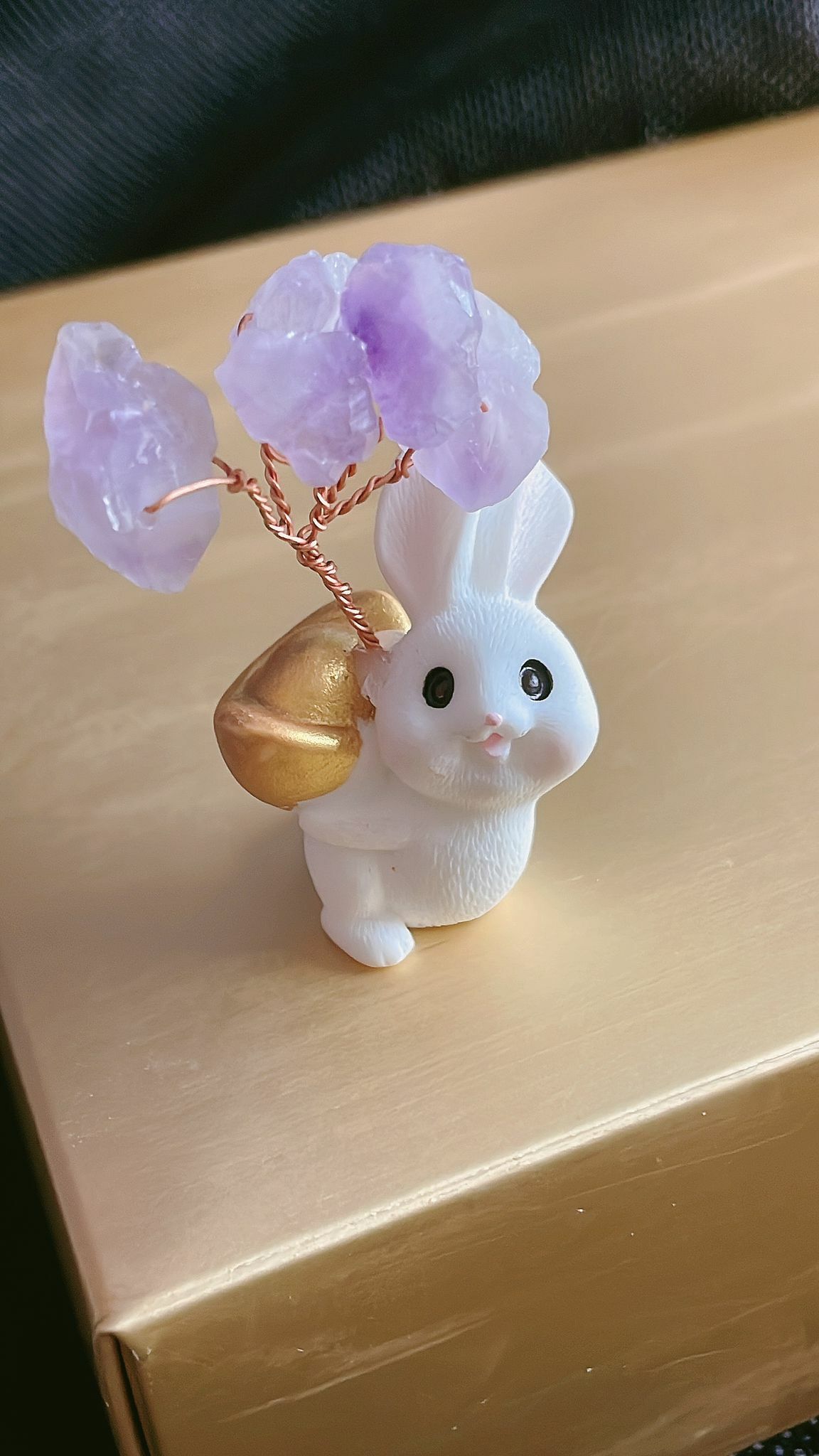 天然紫水晶樹 兔子工藝品 吉祥招財小擺件 一套5件 (此為平行進口產品)