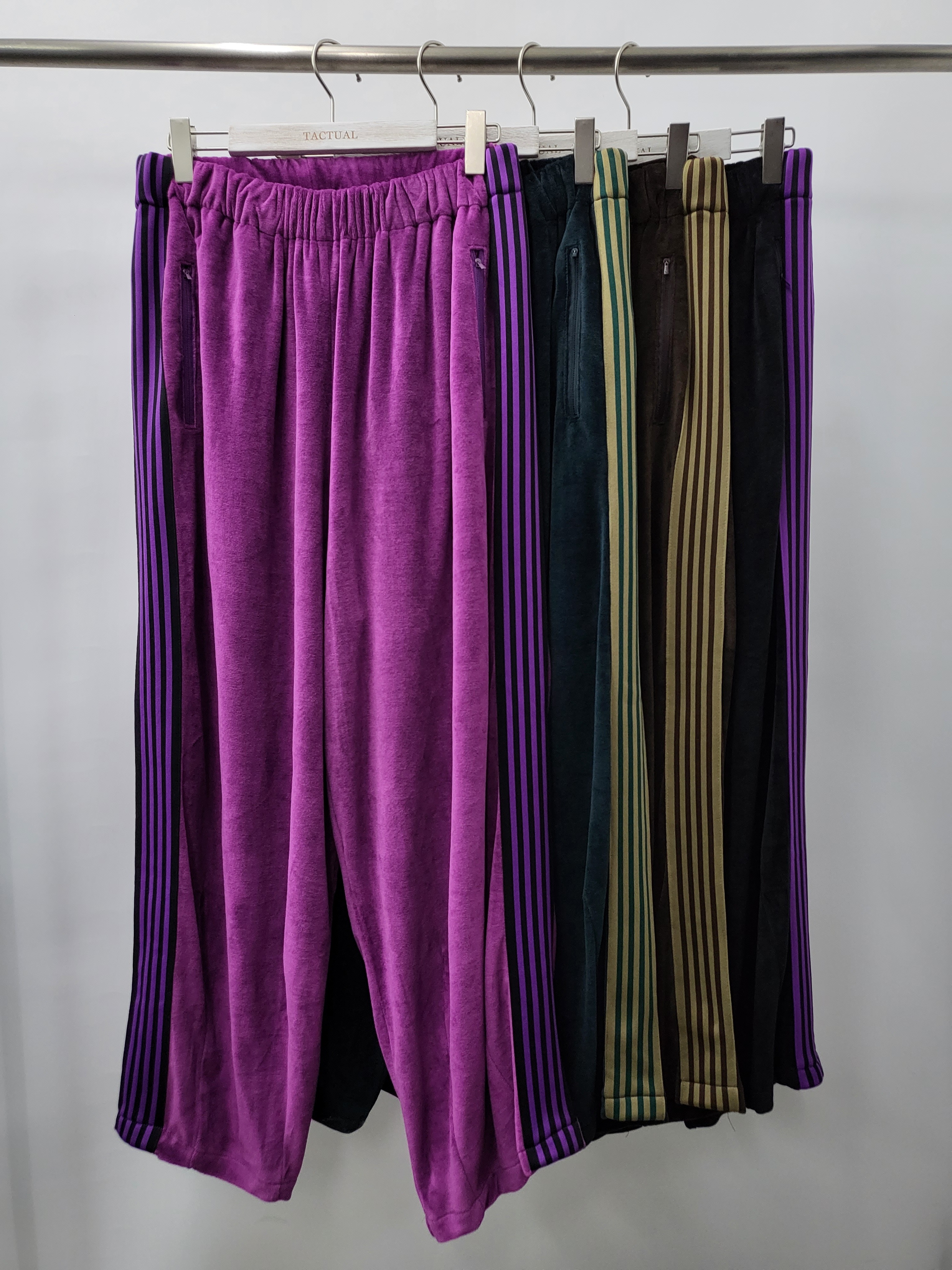 絲絨拼直間鬆身運動褲 P2214