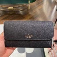 [S] KATE SPADE K9255 TINSEL GLITTER FABRIC BOXED MD PHONEWRT,BLACK, K9255-001 (SKS429)