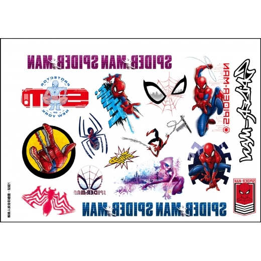 漫威 蜘蛛俠 紋身彩繪畫