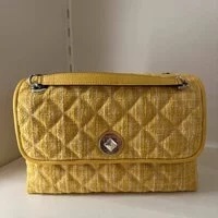 [S] KATE SPADE K6094 TWEED FABRIC MED FLAP SHOULDER,CUT MANGO, 196021024443 (SKS442)