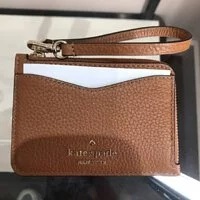 [S] KATE SPADE WLR00398 LEILA SM CARD HOLDER PEBBLED LEATHER WRISTLET,WARM GINGER, WLR00398-910 (SKS443)