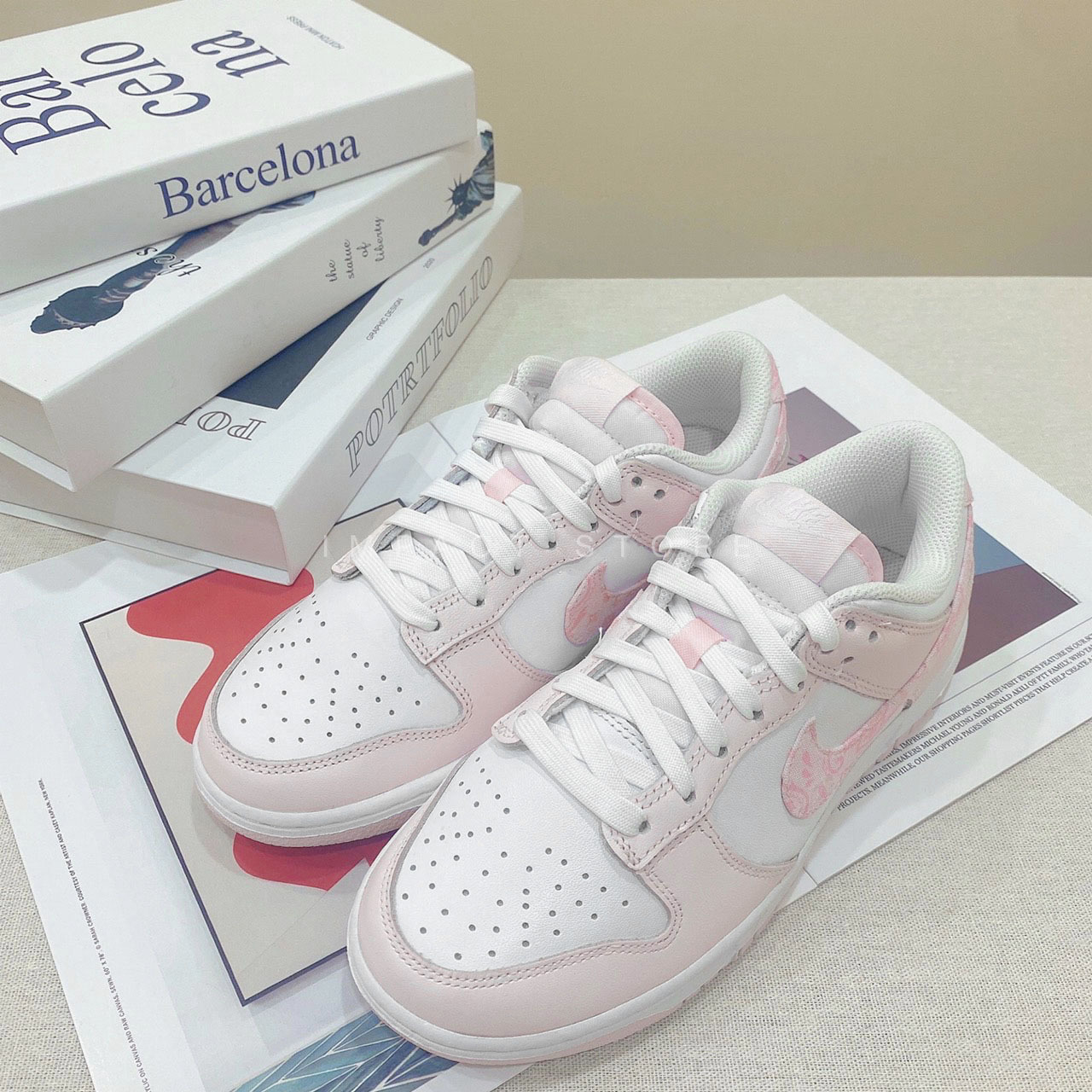 NIKE DUNK LOW PAISLEY 櫻花粉 粉色 變形蟲 腰果花 FD1449-100