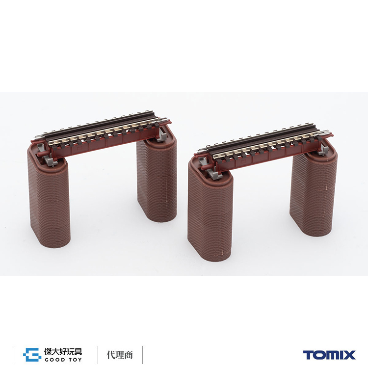 TOMIX 3273 Truck Deck Girder Bridge S70 x 2 w/4 brick piers/red