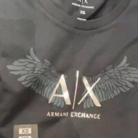 [S] ARMANI EXCHANGE SIGNATURE WINGS LOGO CREW NECK T-SHIRT,BLACK, 7VYT97YJC9A-1510 (SAX81)
