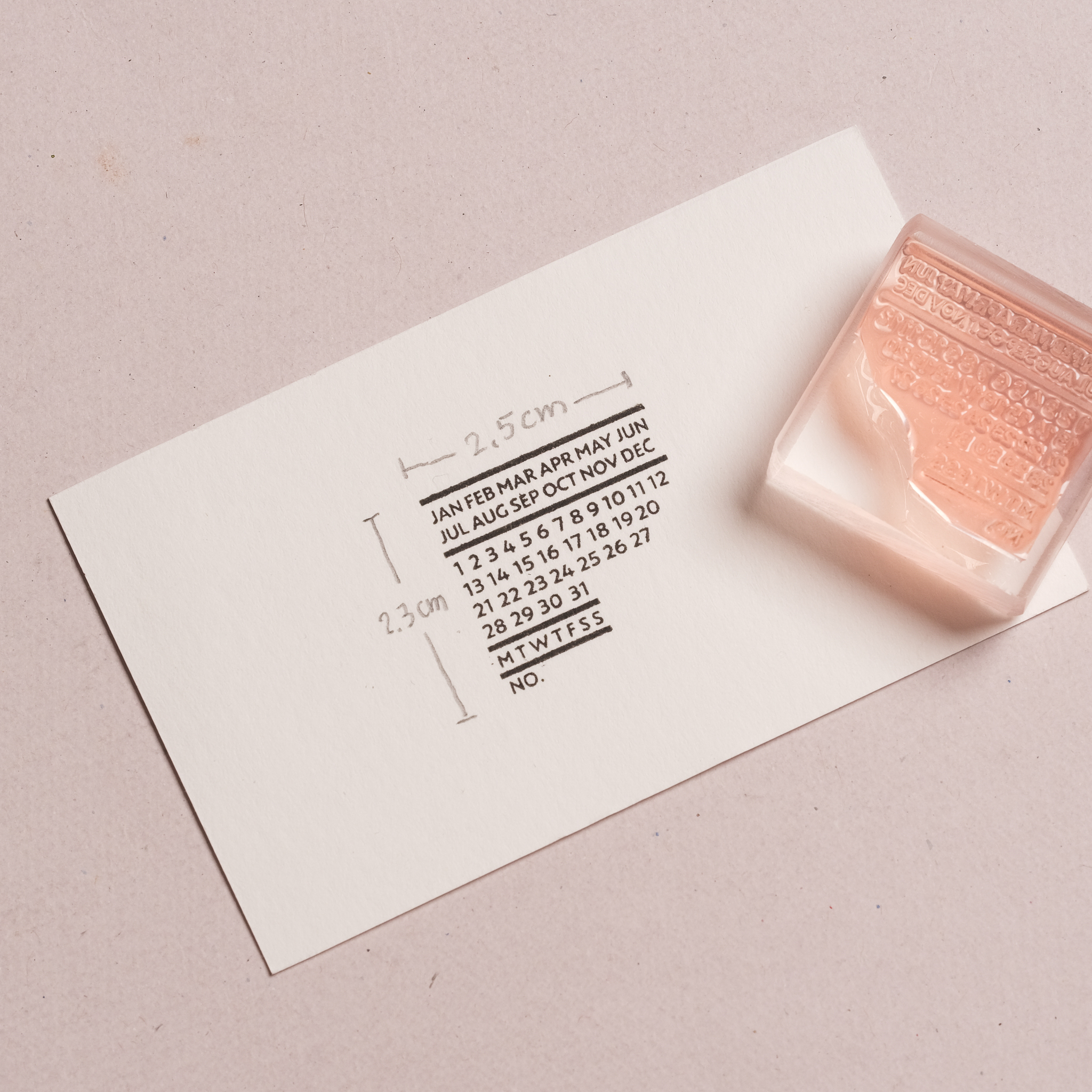 迷你角落日付膠版印章/一分之一工作室/臺灣