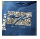 [S] ARMANI EXCHANGE LOGO RHINESTONE ROUND NECK T-SHIRT,BLUE, 7VYTBKYJ5UZ-15AE (SAX96)