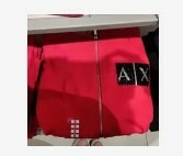 [S] ARMANI EXCHANGE HOODIE ZIP SWEATSHIRT,RED, 7VYM26YJE5Z-1469 (SAX102)