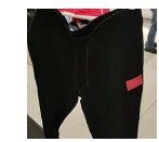 [S] ARMANI EXCHANGE SIDE LOGO PATCH TROUSER,BLACK, 6LYP75YJ3NZ-1200, FINAL SALE (SAX104)