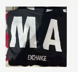 [S] ARMANI EXCHANGE BIG LOGO LETTERING PRINT SHORT SLEEVE T-SHIRT,BLACK, 7VZTDVZJ2MZ-1200 (SAX125)