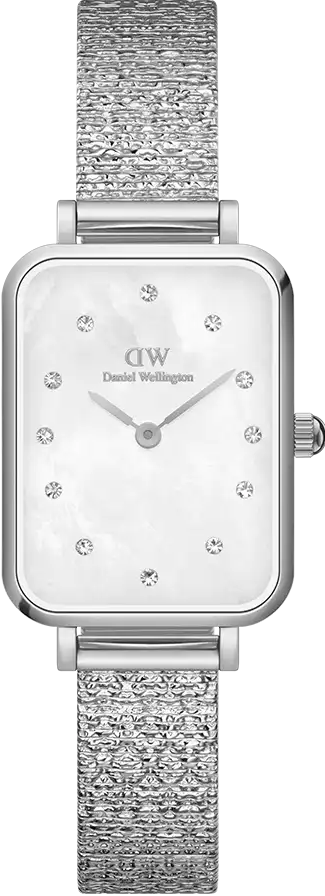 萬年鐘錶 - DW - Daniel Wellington   QUADRO PRESSED MELROSE系列 錶徑 : 20x26mm 方形珍珠貝米蘭錶帶女錶  DW00100580