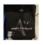 [S] ARMANI EXCHANGE SIGNATURE LOGO CREW NECK T-SHIRT,BLACK, 7VYTAYYJG3Z-1200 (SAX128)