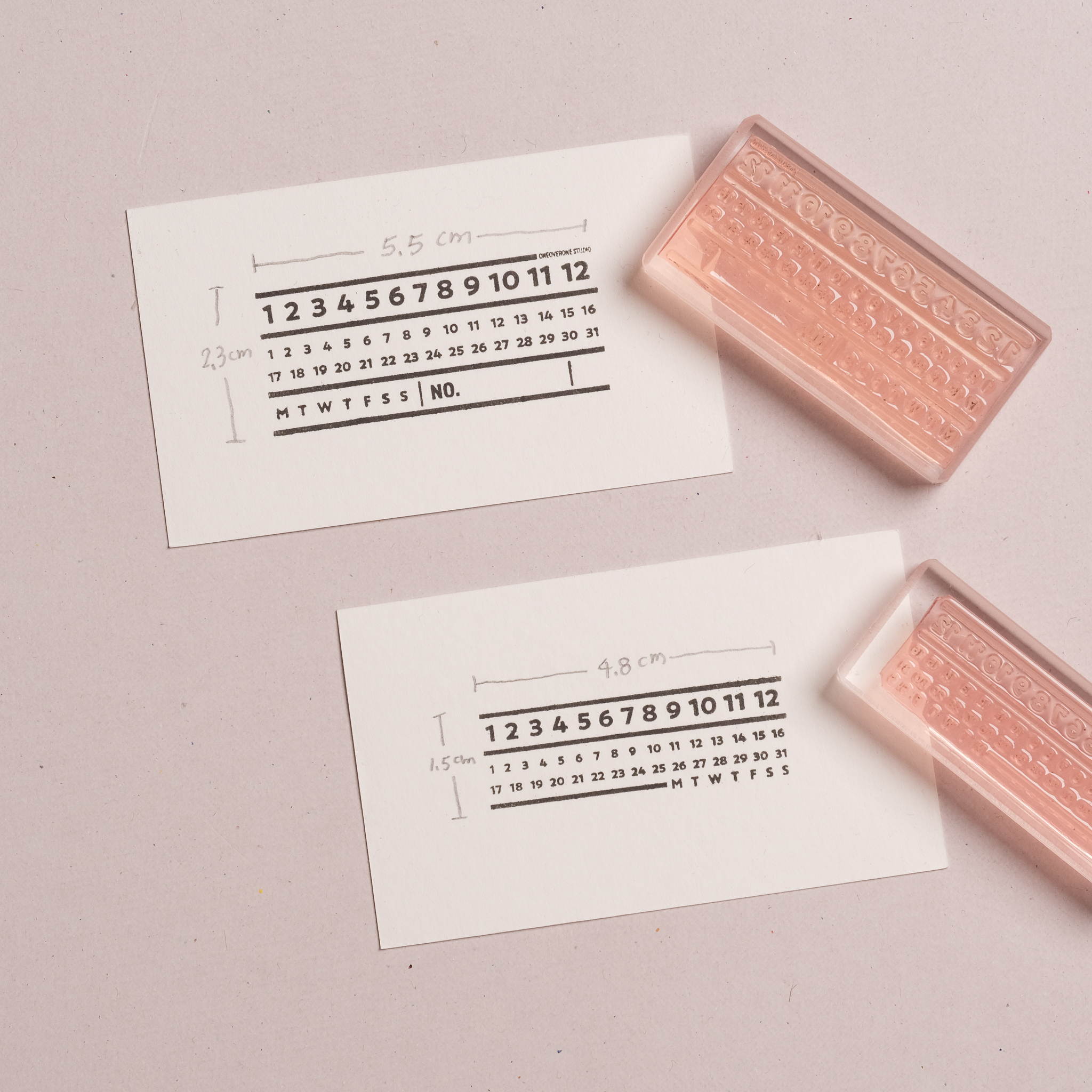 數字風格的日付 膠版印章｜一分之一工作室 臺灣