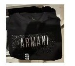[S] ARMANI EXCHANGE GLITTER LOGO SWEATSHIRT,BLACK, 7VYM86YJE5Z-1200 (SAX136)