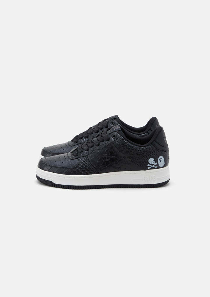 2023SS NEIGHBORHOOD BAPE STA 鱷魚壓紋 鞋子 球鞋 牛皮 聯名限量 骷髏