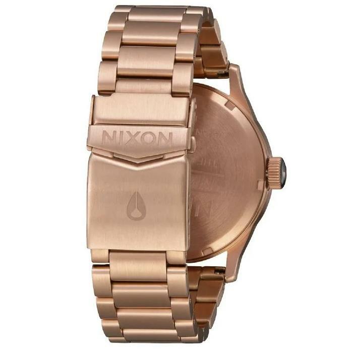 萬年鐘錶 - NIXON 尼克森  SENTRY SS  衝浪錶  玫瑰金黑面簡約不鏽鋼男錶  A356-1932 錶徑42MM