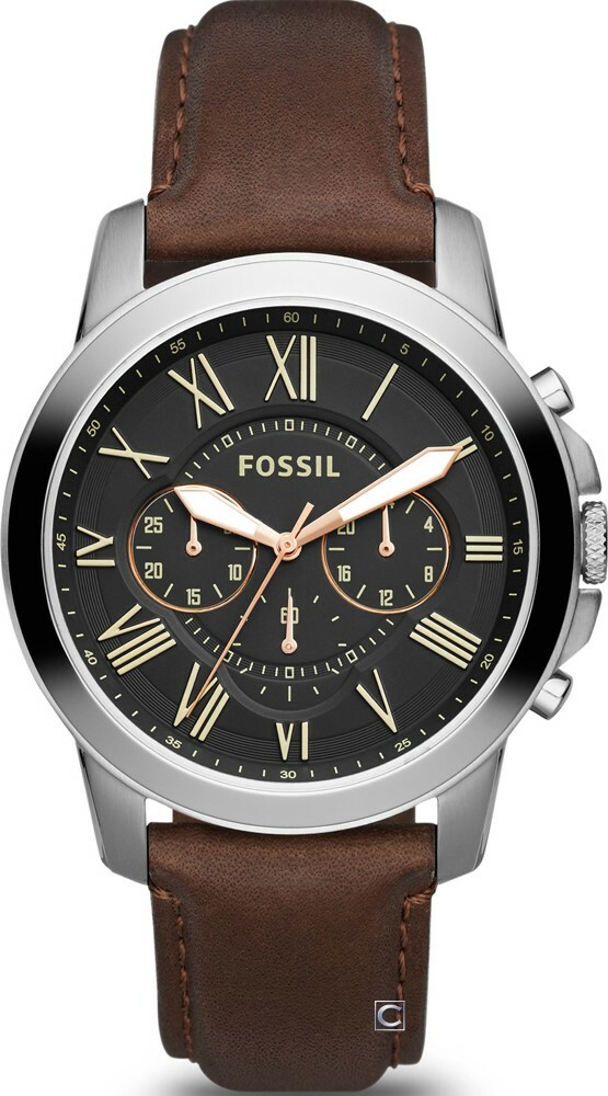 萬年鐘錶 - Fossil   時尚三眼計時皮革男錶 FS4813 錶徑44MM