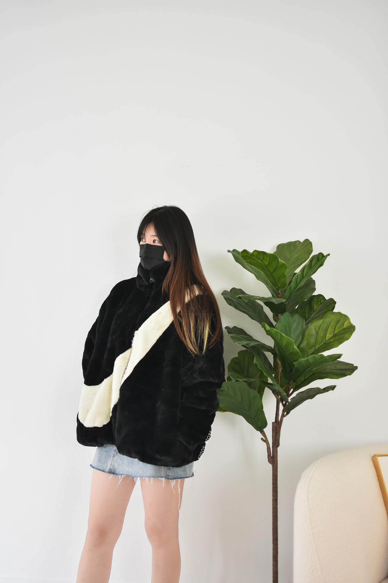 現貨  NIKE WMNS FUR JACKET 黑色絨毛外套 DO3792-010