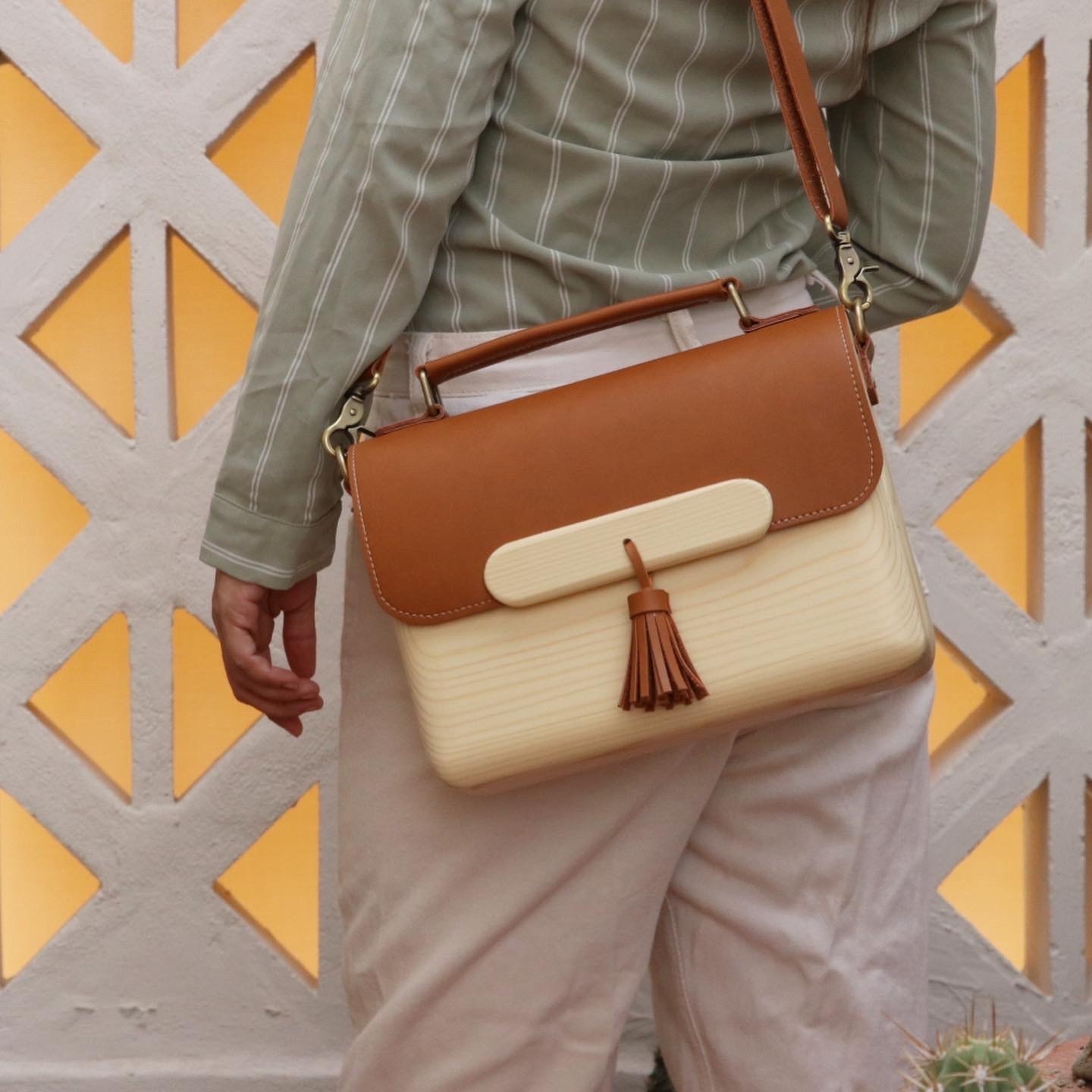 斜挎木質郵差包|大