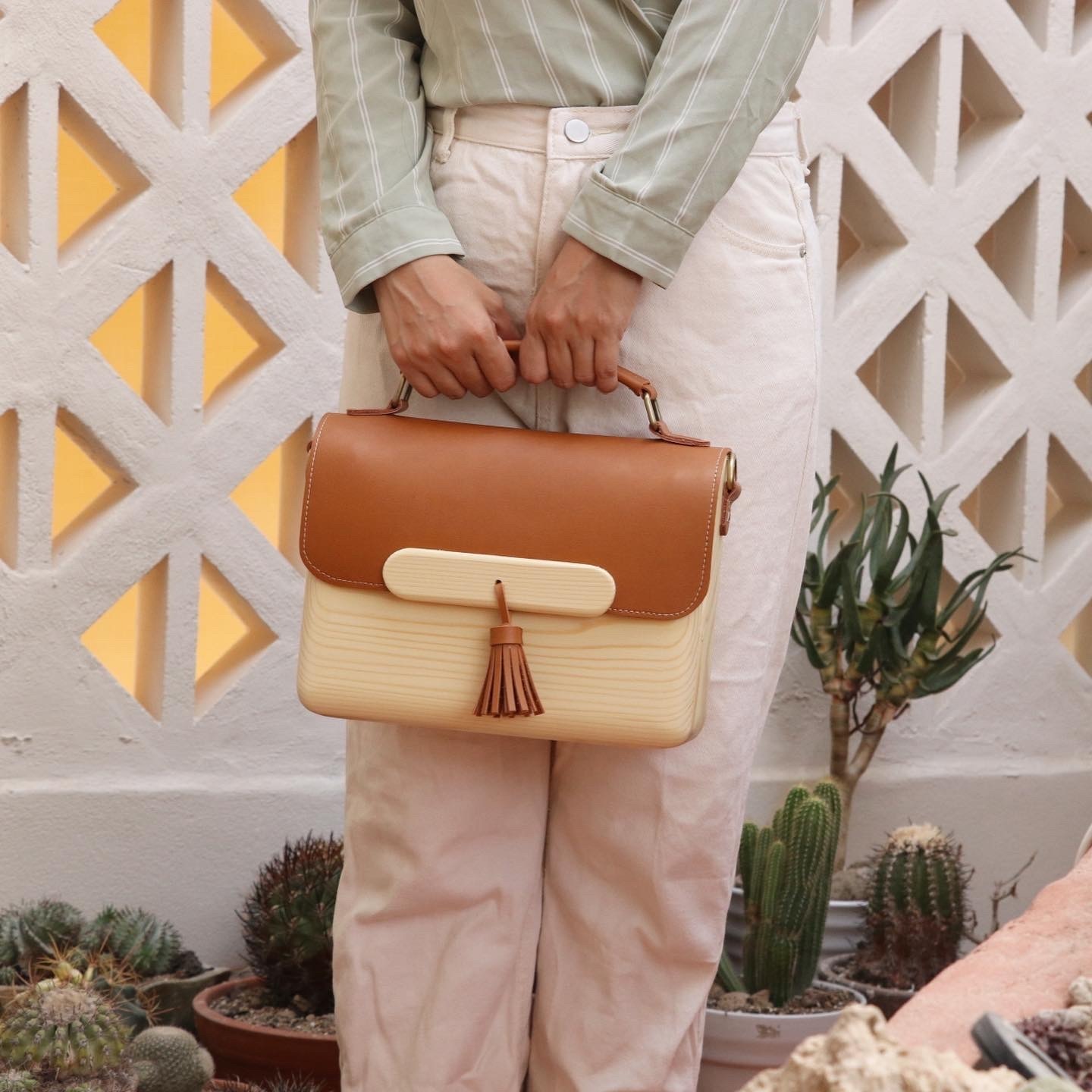 斜挎木質郵差包|大