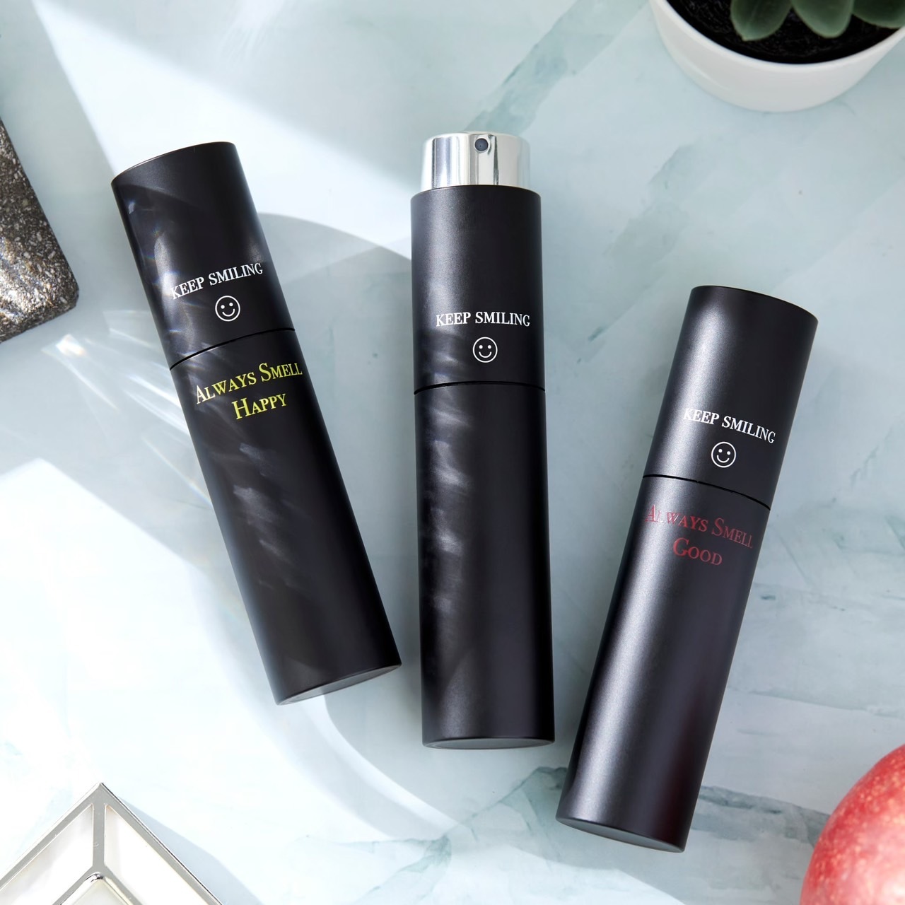 Keep Smiling Smile Perfume Classic Ocean Trendy Sweet Rock Woody Fragrance Rotary Bottle Portable Portable Fragrance Men Ladies Neutral Gift Exchange Male Fragrance