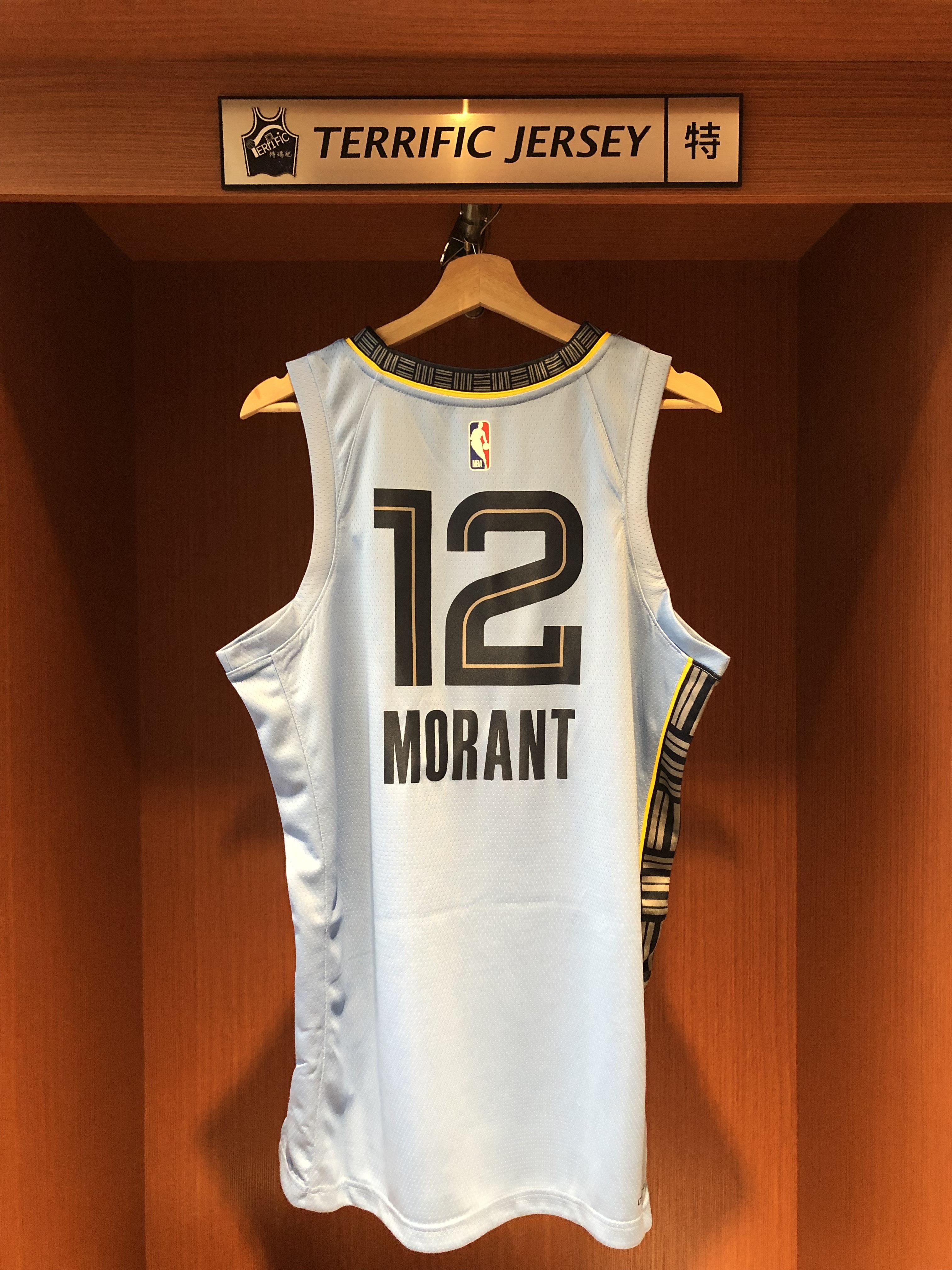 NBA球衣 Ja Morant 曼菲斯灰熊水藍 Statement Jordan Swingman 球迷版 熱轉印 全新