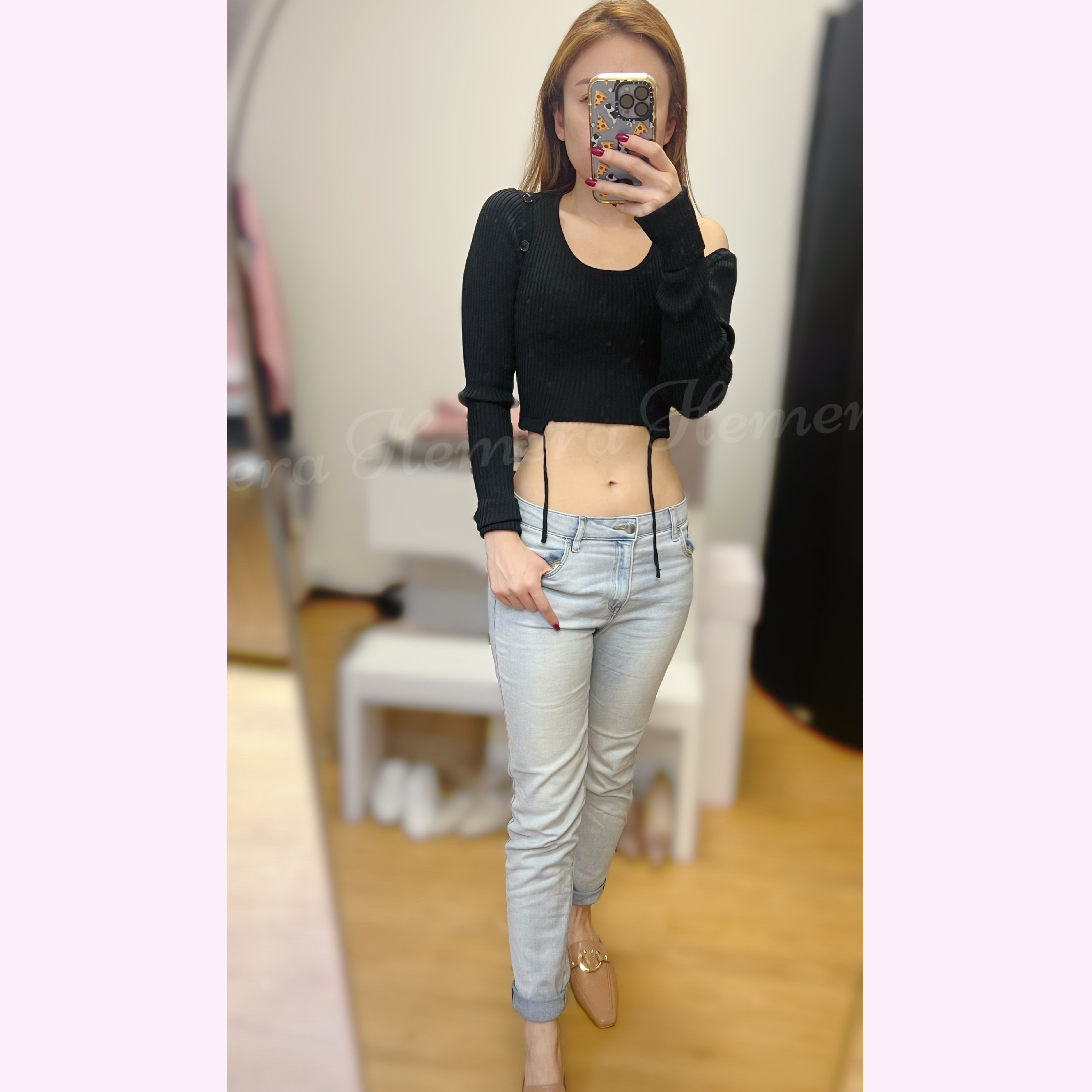 MH012101 Casual Off/On Cotton Crop Top
