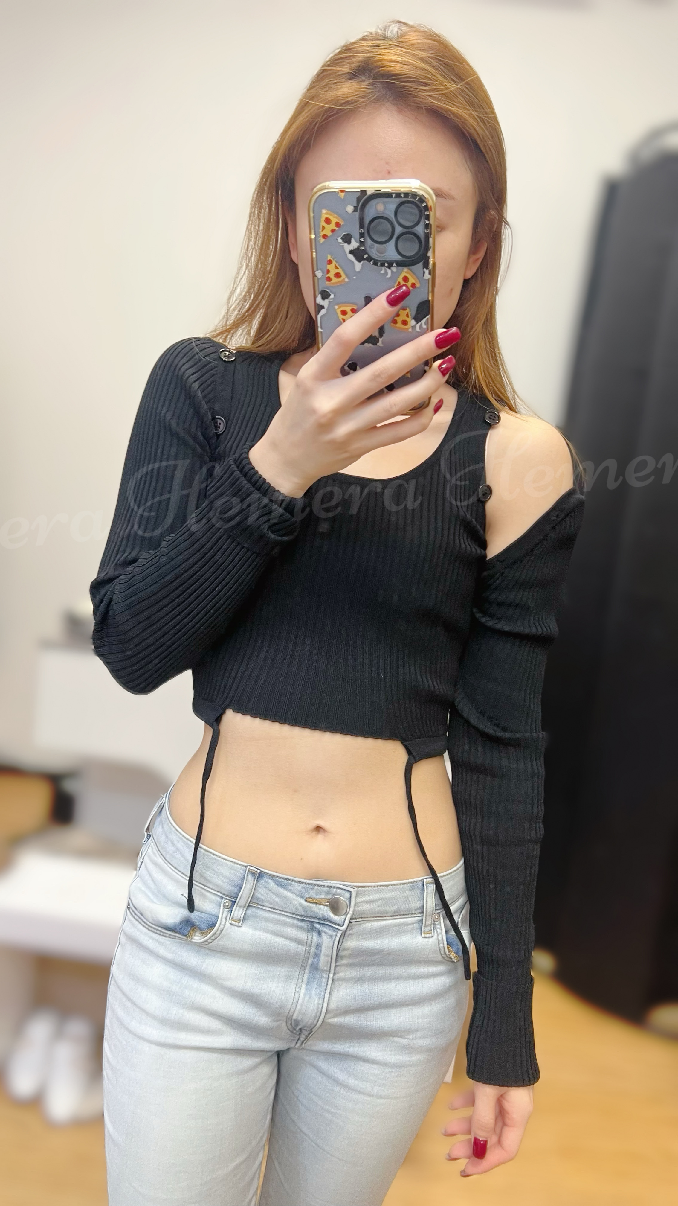 MH012101 Casual Off/On Cotton Crop Top